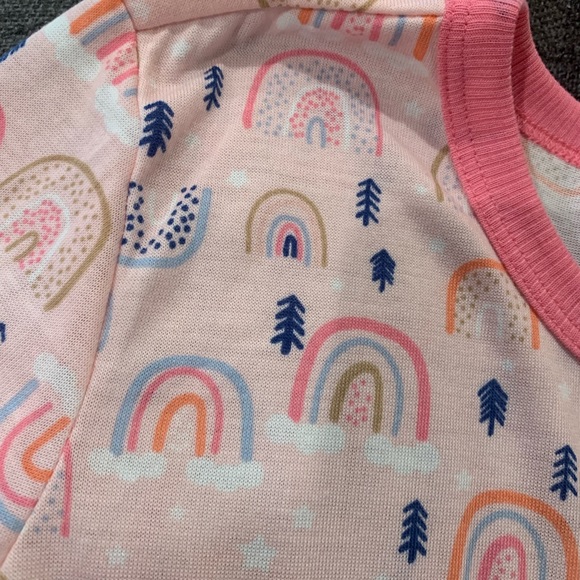 Girls Eddie Bauer Pink Pajama Set Size M 10/12 Like New Rainbows Arrows - Picture 6 of 14